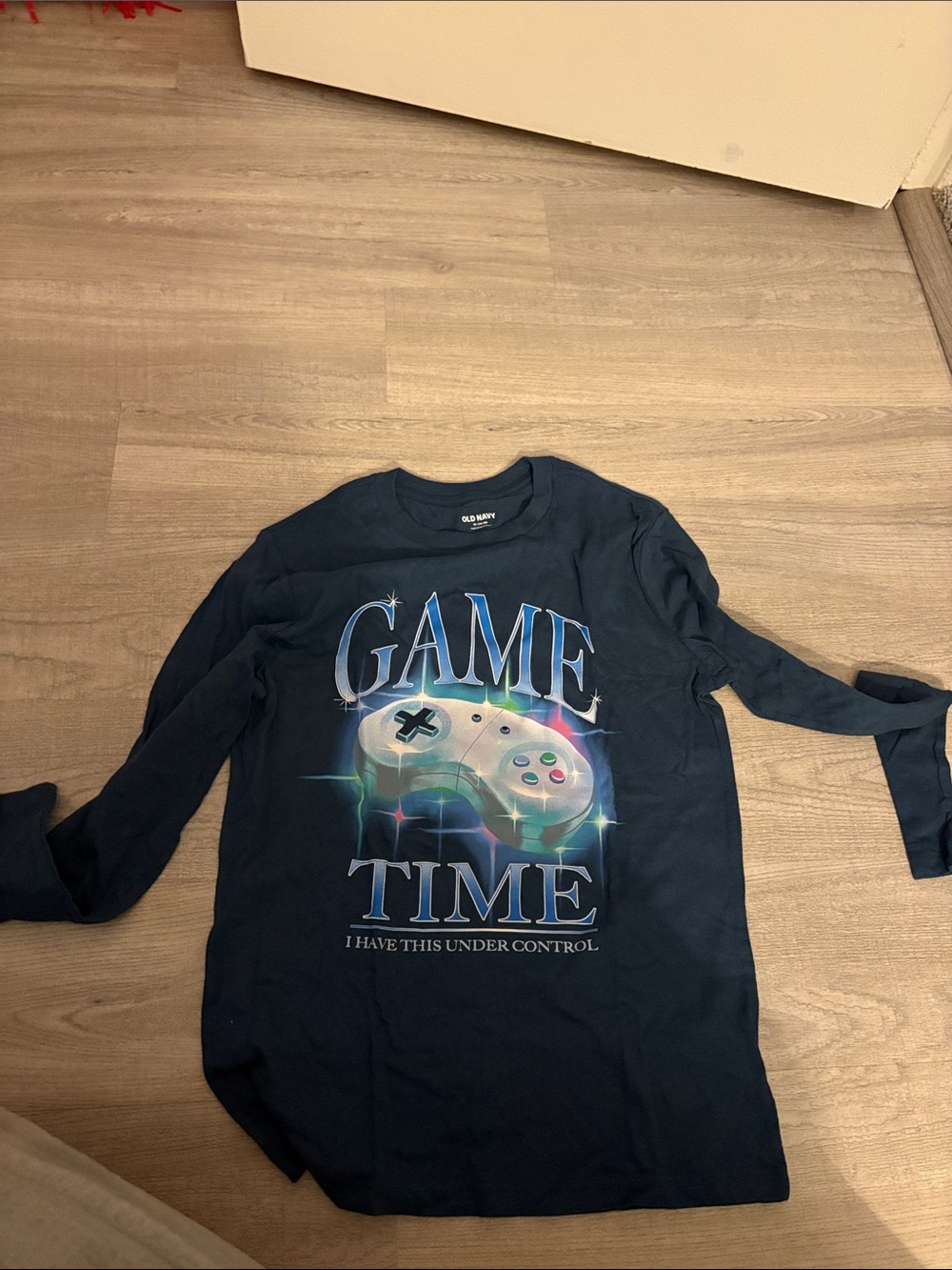 Old Navy navy long-sleeve 'Game Time' graphic tee